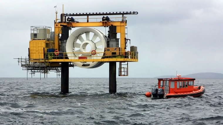 OpenHydro tidal Energy turbine, Bay of Fundy, Orkney Islands.